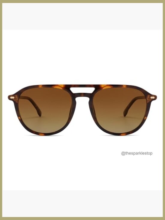 Retro Polarized Aviator Sunglasses, UV400 Protection, Plastic Frame main image 4